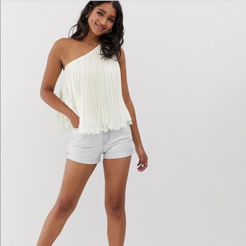 ASOS DESIGN Asymmetrical Pleated Top